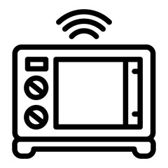 Oven with window and toggle switches line icon, cooking concept. Vector graphics. Microwave oven sign on white background, style icon mobile or web design.