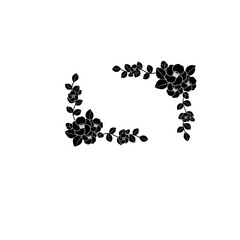 手描き風椿のフレーム飾り枠　