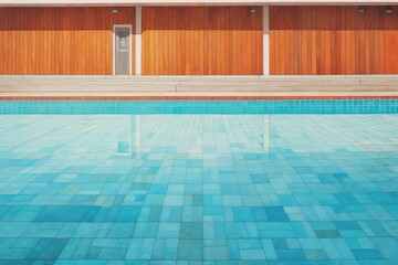 Obraz premium Clean public pool backgrounds floor architecture.