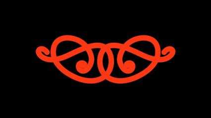 Inspiration logo design vector illustration. red ornament with curls vector illustration .Abstract illustration