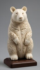 Cute Sculpture of Animal in Knitted Sweater