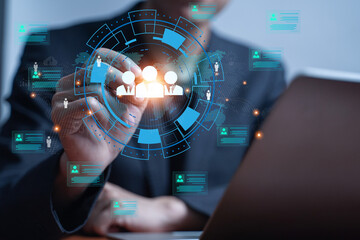 Business team management technology network concept.