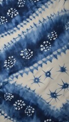 Blue and White Tie Dye Textile Pattern