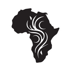 Modern Curved African Continent Shape Symbolizing Life and Connection