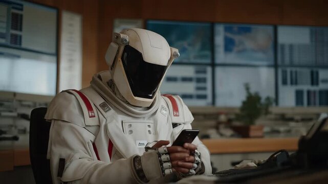 Firefighting robots controlled via 911 command centers entering hazardous areas &mdash; inside a high-tech 911 operations room, operators remotely pilot humanoid firefighting robots with thermal vision