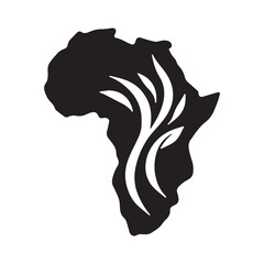 Bold Artistic Brush Style African Map Logo Celebrating Cultural Expression
