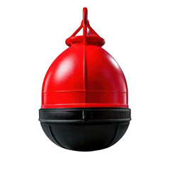 Red and black marine buoy isolated on transparent or white background