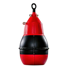 Red and black marine buoy isolated on transparent or white background