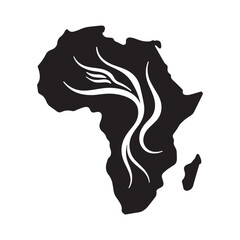 Calligraphic Brush Stroke Africa Map Logo with Artistic Cultural Expression