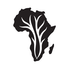 Maze Pattern Africa Map Logo Depicting Cultural Journey and Discovery Path
