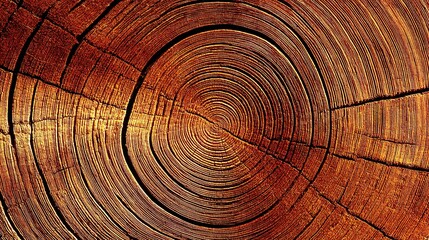 Fototapeta premium section. Close-up of ancient tree rings, intricate wood grain patterns in rich brown tones. gardening catalogs, home-decor guides, designed for home decor and floral branding, used by radiologists.