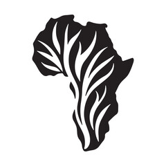 Dynamic Sharp Strokes African Continent Symbol Showing Power and Motion