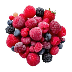 rozen mixed berries isolated on transparent or white background