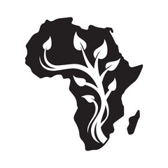 Leaf Shape Africa Logo Representing Natural Sustainability Life and Growth