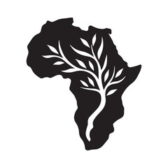 Geometric Structured African Continent Symbol Representing International Mapping