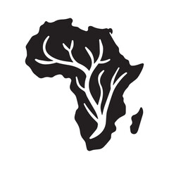 Shattered Crystal Africa Map Logo Symbolizing Resilience Strength and Recovery