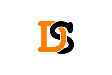 DS Monogram Logo – Rounded Stylized Orange D and Black S Intertwined for Modern Branding and Identity