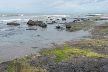 Ladghar Beach, Beautiful breathtaking view, sky with clouds, dark clouds over the ocean, nature background, A Beautiful sea-beach, landscape, waterscape, seascape, Kokan, Maharashtra, India.
