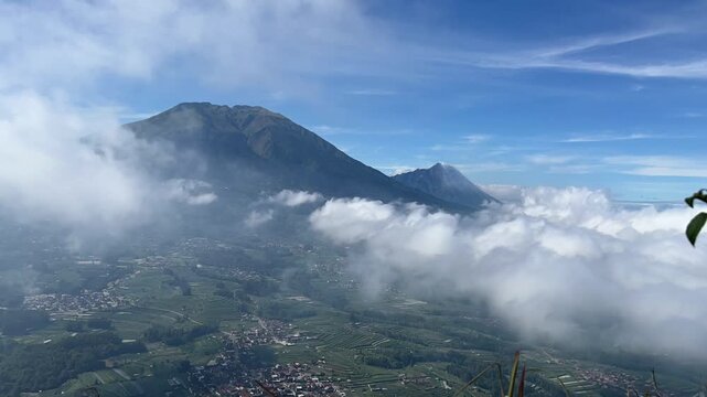 timelapse  the view of merbabu mountain 