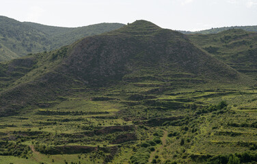 Beautiful landscape with green mountains (Rioja, Spain)