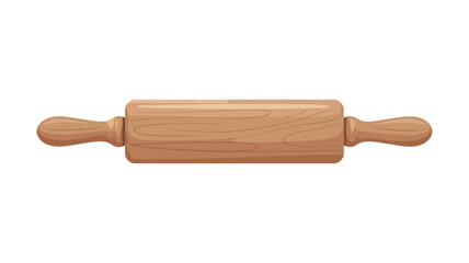 Classic wooden rolling pin isolated on white background