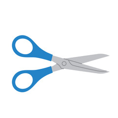 open scissors icon; symbolizing cutting, creativity, and craft work- vector illustration