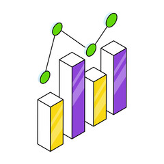An icon design of polyline chart 