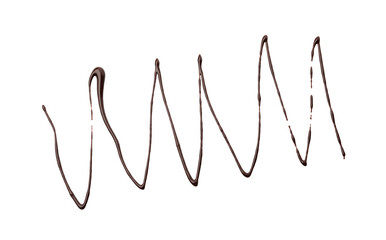 Sample of tasty melted chocolate isolated on white, top view