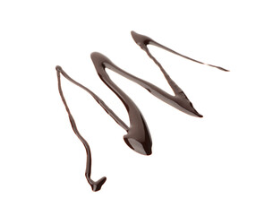 Sample of tasty melted chocolate isolated on white