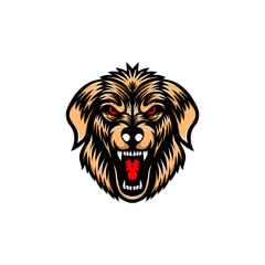 Rottweiler dog head illustration logo