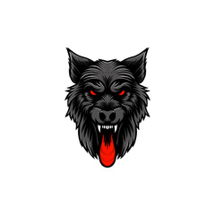 Rottweiler dog head illustration logo