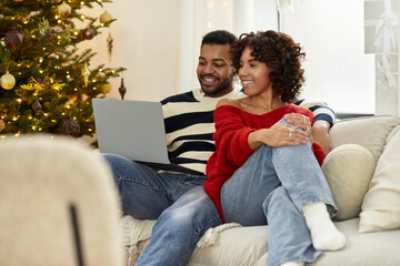 Celebrating the joy of Christmas together in a cozy modern home