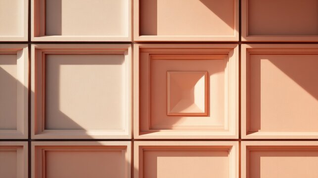 Stylized Modern Facade Fragment with Nested Geometric Pastel Shapes