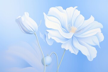 Obraz premium Painting of blue flower petal plant inflorescence.