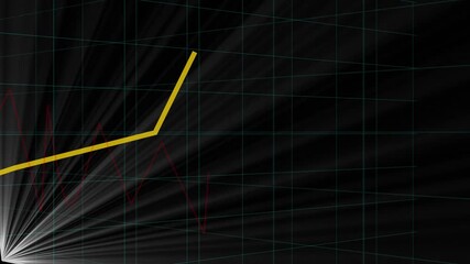 Animation of multiple graphs with over lens flares and trading board. With over lens flares against grid background
 - Powered by Adobe