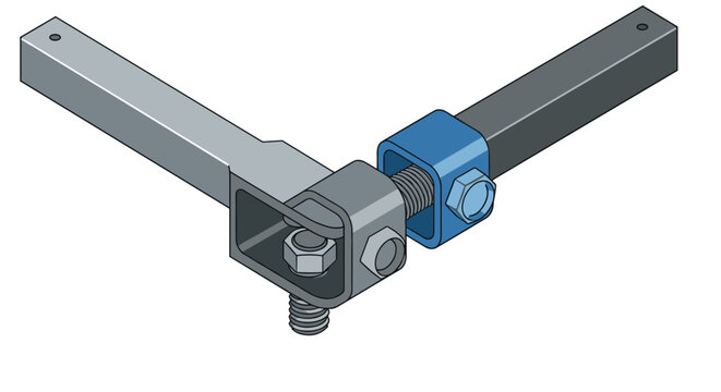 Metal mechanism featuring an isometric screw joint and connectors
