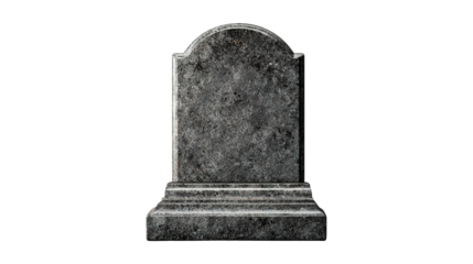 Ancient stone tablet with weathered texture isolated on transparent background. PNG image