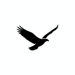 Flying eagle silhouette icon vector