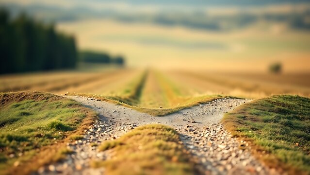 divergence. Crossroads splitting in two directions, choice and decision concept. wellbeing guides, coaching materials, designed for mental health education and mindfulness programs.