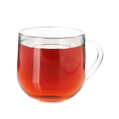 Cup of delicious tea isolated on white