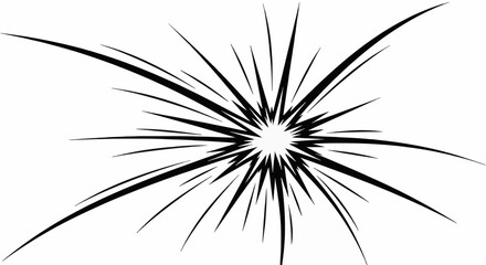 Dynamic impact explosion silhouette, centered burst