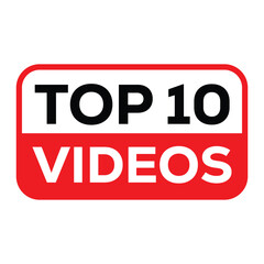 Top 10 Events vector badge or banner design. Bold black and white 