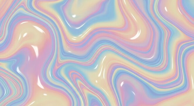 Abstract background featuring a flowing liquid marble effect with a smooth, glossy texture and a dreamy iridescent pastel color palette