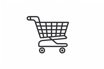 Shopping Cart Icon Outline Grocery Supermarket Retail Commerce Purchase on transparent background