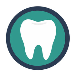 Clean Tooth Icon in a Circle Shape Design