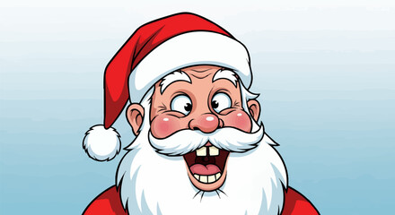 Cheerful Santa Claus Portrait Holiday Season Vector Illustration