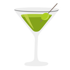 Olive Martini Cocktail Drink Alcoholic Beverage Illustration