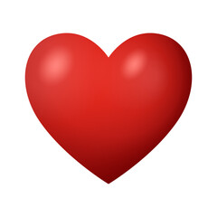 Red heart. Valentine's Day. Vector design of a red 3D heart for a poster, card, banner, or flyer.