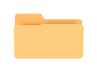 Brown folder icon isolated on transparent background