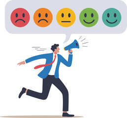 Emotional Rating and Customer Experience Vector Design. Client Feedback and Communication Evaluation Illustration.